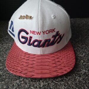 Just Don x Mitchell & Ness New York Giants Python Strapback Hat Men's White Red